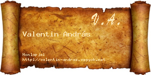 Valentin András névjegykártya
