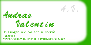 andras valentin business card